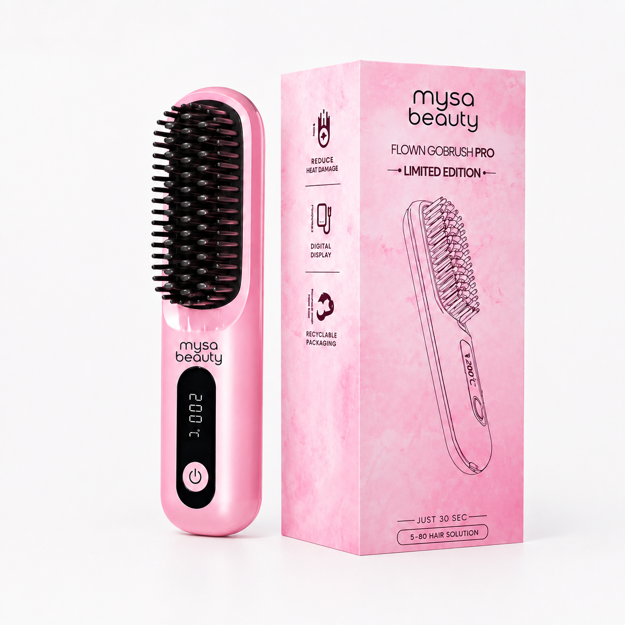 Electric Hair Brush Straightener