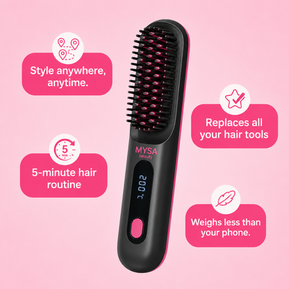 Electric Hair Brush Straightener