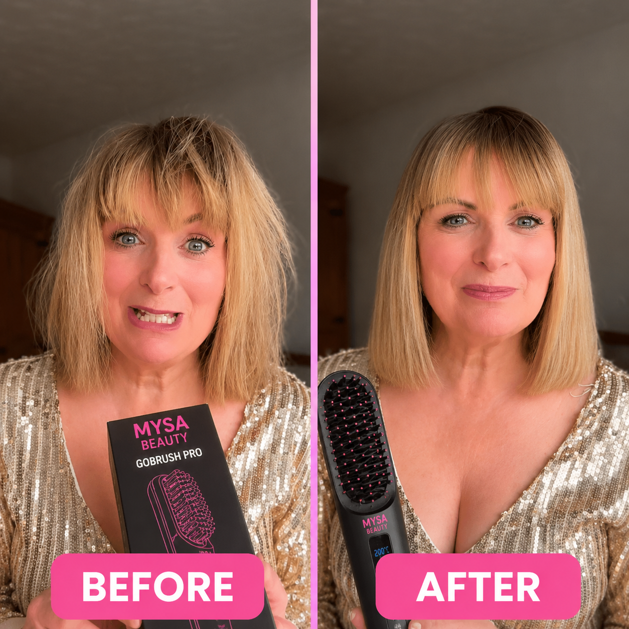 Electric Hair Brush Straightener