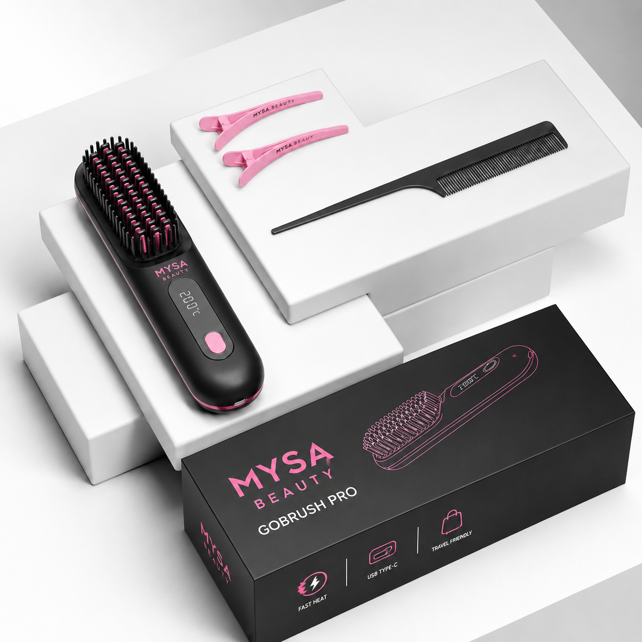 Electric Hair Brush Straightener